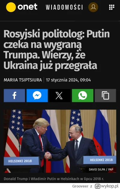 Grooveer - Skoro Putin czeka na zwycięstwo Trumpa jak na zbawienie to nie wróży to ni...