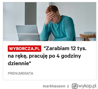 markhausen - Programista ciemiężony w kołchozie 4h dziennie za 12k. Wrzućmy do artyku...