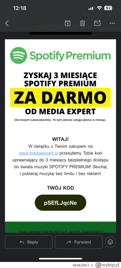 dzakub63 - #spotify  Łapcie jak ktoś potrzebuje, dajcie tylko komentarz że wykorzysta...