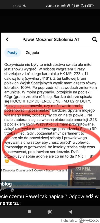 inshallah - Czyżby największy zwolennik ograniczenia dostępu do broni w Polsce okazał...