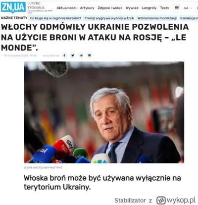 Stabilizator - #ukraina #wojna #rosja #wlochy #polityka