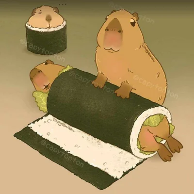 tomrex88 - #kapibara #sushi #heheszki #przegryw #zwierzaczki #jedzenie
