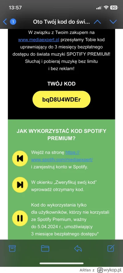 ARfan - #rozdajo 
Spotify premium