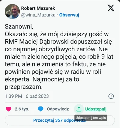 Czupakabra82 - Czyli jak to się ma do tego wpisu Mazurka na temat zDupy? Mazurek to k...