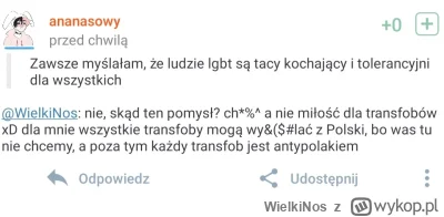 WielkiNos - Zawsze sobie wyobrażałam, że osoby lgbt jako że same spotkały się w życiu...