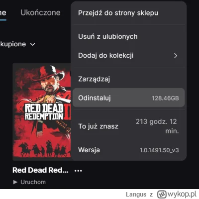 Langus - Chyba już wystarczy #rdr2 i pora zabrać się za pierwszą część.