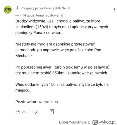 BobIsYourUncle - #kikiswiat Jasiu publikuje dementi. Dał pracownikowi serwisu auto by...