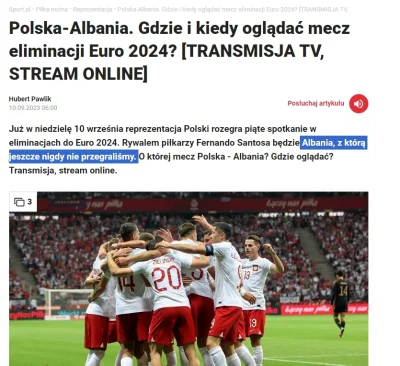 Ksemidesdelos - Rywalem piłkarzy Fernando Santosa będzie Albania, z którą jeszcze nig...