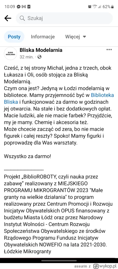assurin - Bardzo fajna akcją w #lodz bibliotece! Pierwsza w tym mieście modelarnia do...