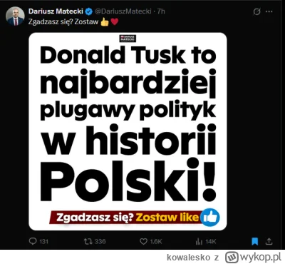 kowalesko - #polityka #bekazpisu plugawa bestia matecki coś tam pierdzi