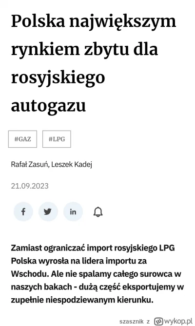 szasznik - Nie pytajcie gdzie rosja sprzedaje swój LPG ( ͡° ͜ʖ ͡°)