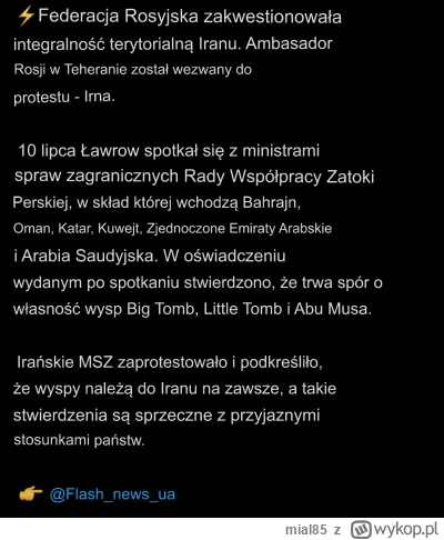 mial85 - ruscy strzelają sobie w stope odcinek 2137

 #wojna #rosja #ukraina #iran