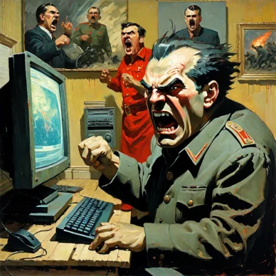 PEPELeSfont - Znowu hotpot.ai dopierdzielił, prompt: "angry russian internet troll dw...