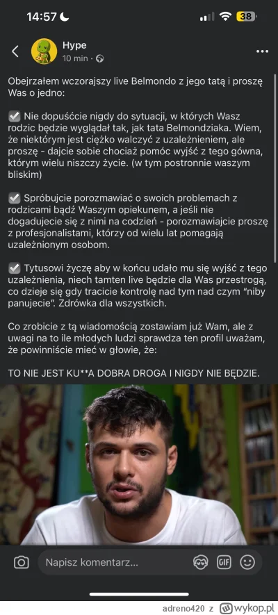 adreno420 - Wie ktoś czy jest zapis z całego lajwa gdzieś z belmondziakiem? 


#famem...