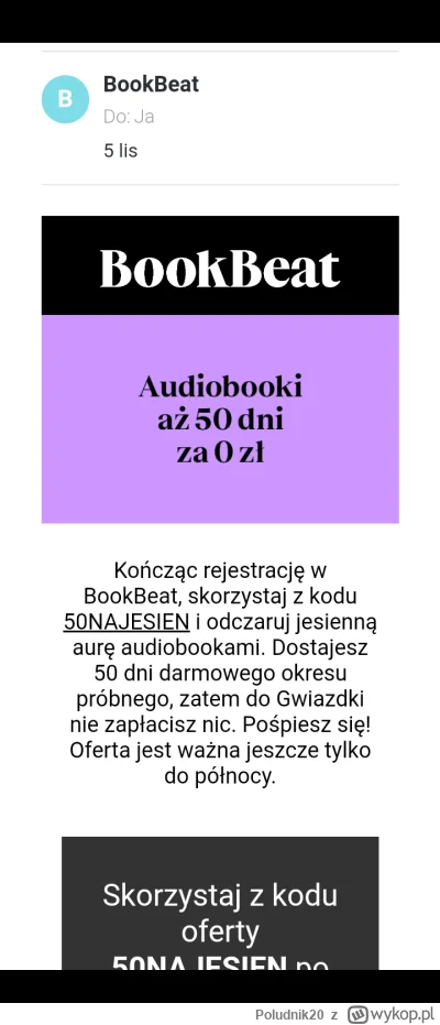 Poludnik20 - Z newslettera. To jest większe od Legimi

#ksiazki #audiobooki #kindle #...
