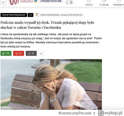 K.....k - No nie do wiary co te głupie dziennikarki na tych wupe wymyślają. Przecież ...