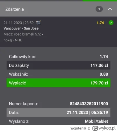 wojstenik - Taki był kurs przy wyniku 3-1 20sekund przed końcem a na under -4.5 to z ...