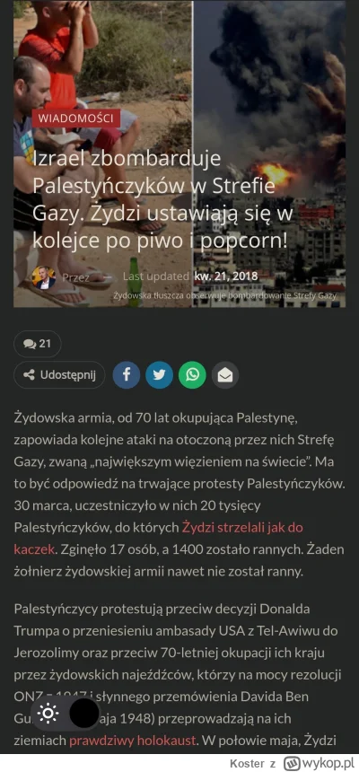 Koster - @HuGho  @HuGho
Nadal pamiętam jak w strefie Gazy świętowali atak na WTC. Ha ...