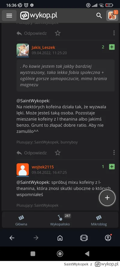 SaintWykopek - @Jakis_Leszek Dobra, zlituje się. Pamiętam że doradzałeś mi z #kawa