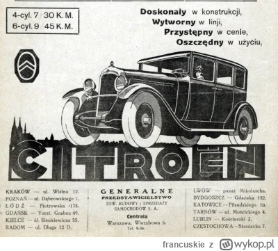 francuskie - W tej samej gazecie można było też znaleźć reklamę #Citroen