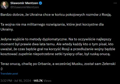 Kagernak - Mentzen wyraźnie daje do zrozumienia, że Konfederacja jest faktyczną opcją...