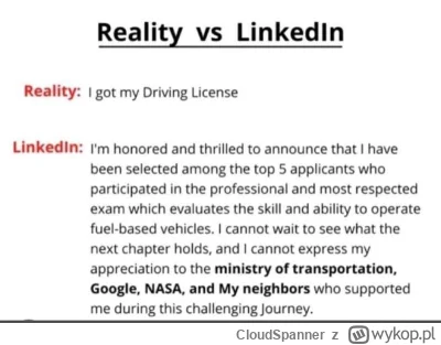 CloudSpanner - > LinkedIn to alternatywna rzeczywistość, poziom odklejki przebija naw...