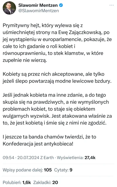 Gours - Mentzen już po raz chyba 2137 pokazuje, jakim jest białorycerzykiem i cuckold...