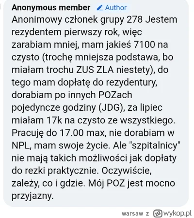 warsaw - @wysokiewiczplum: Czyli ta rezydentka zarabiając 17k na rękę z rezydentury +...