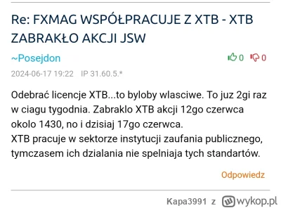 Kapa3991 - Jakbyscie nie wiedzieli dlaczego xtb miało awarię oczywiście screen z foru...