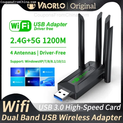 n____S - ❗ 1200Mbps WiFi USB Adapter Dual Band 2.4G+5Ghz Wi-Fi Dongle
〽️ Cena: 5.41 U...