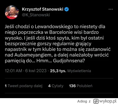 Adiog - Kiedy jakiś śmieć, śmie śmieć... Przecież Lewandowski mial jedna akcję pod br...