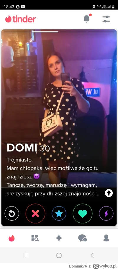 Dominik76 - #p0lka #tinder
Już poznałeś chłopaka wymagającej Domi?