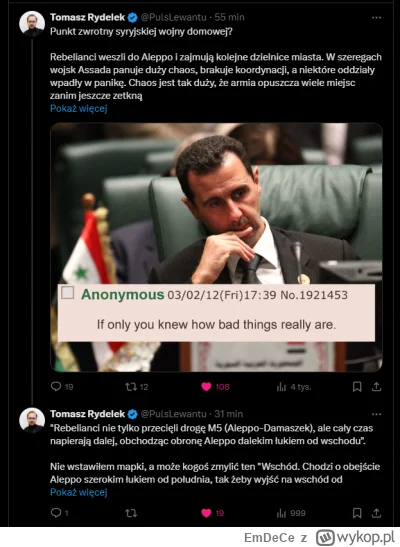 EmDeCe - #syria #wojna #rosja #ukraina

Jest szansa, że w niedalekiej przyszłości jed...