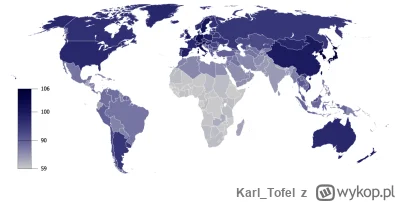 Karl_Tofel - Mapa świata wg IQ 
#mapporn #iq #codzienneokay