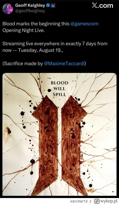 varchar12 - @dzony77: Ogłosili. 20 sierpnia będzie nawet trailer lub gameplay na game...