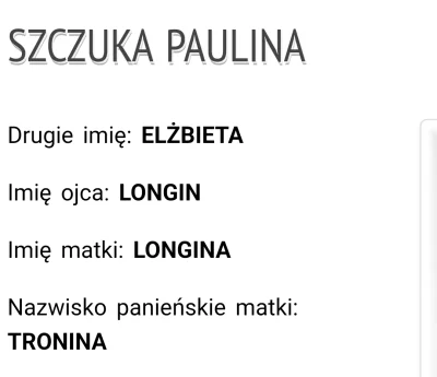 wezsepigulke - Longina Tronina poślubiła Longina.

SPOILER

#heheszki #patologiazewsi...