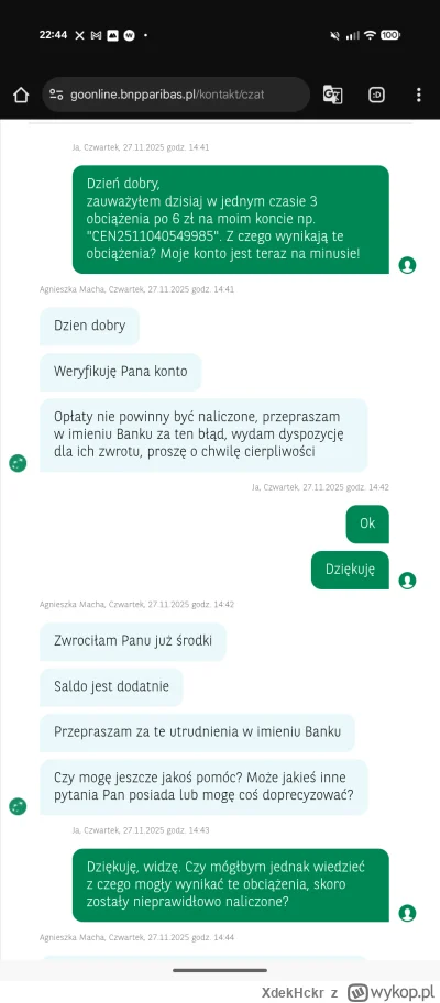 XdekHckr - Uwaga na BNP Paribas, mieli jakąś awarie i ludziom zaczęło obciążać konta ...