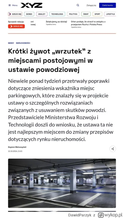 DawidParzyk - "Przedstawiciele @MRiTGOVPL doszli do wniosku, że ustawa ta nie jest na...