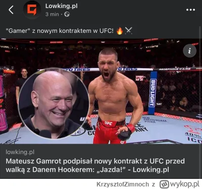 KrzysztofZimnoch - Mając Kontrakt z UFC/KSW otrzymuje się miesięcznie jakieś wynagrod...