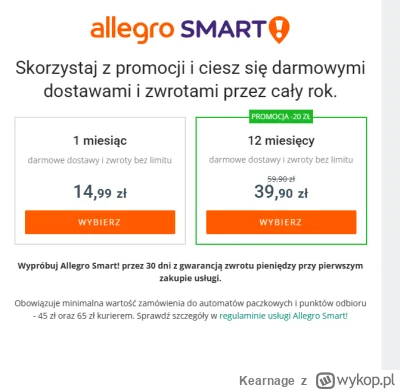 Kearnage - #cebuladeals #allegro #zakupy
Smart na rok za 39,90