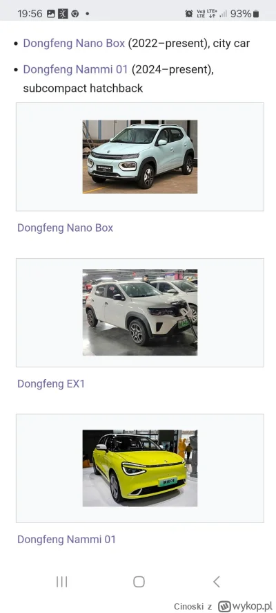 Cinoski - @GangKobry: Dokładniej to chińskie Dongfeng Nammi 01 i Dongfeng Nano Box, m...