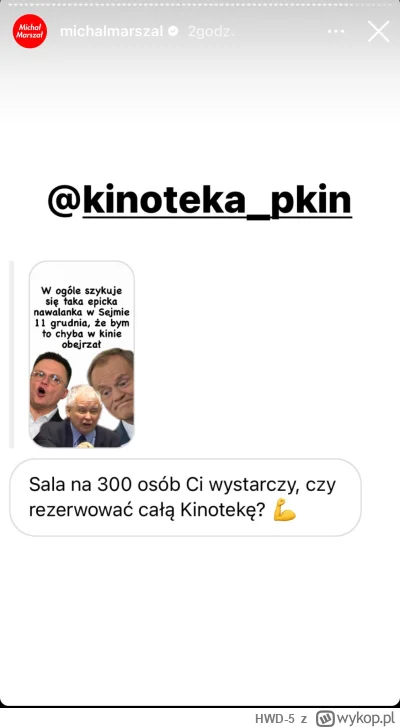 HWD-5 - @acidd mało tego, 11 grudnia obrady będą transmitowane w kinie w pałacu kultu...