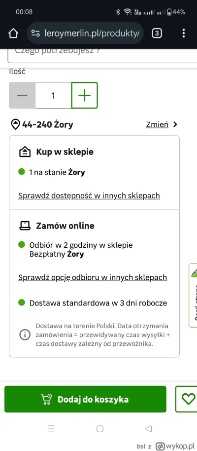 bsl - Jak by co to #liroymerlin ma odbiór osobisty towaru w 2 godziny ...