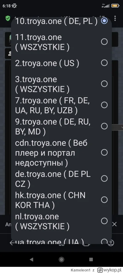 Kameleon1 - @knopiczka: teraz coś zmienili i nie ma wszystkich serwerów do wyboru ja ...