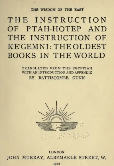 MajsterZeStoczni - THE INSTRUCTION OF PTAH-HOTEP AND THE INSTRUCTION OF KE'GEMNI: THE...