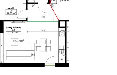 Sebb521 - Jak poprawnie liczyć powierzchnie salonu? Od czerwonej kreski czy od zielon...