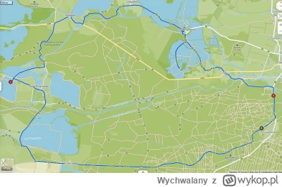 Wychwalany - @p3sman: przykładowa fajna pętla na 40 km "w lewo". Natomiast "w prawo" ...