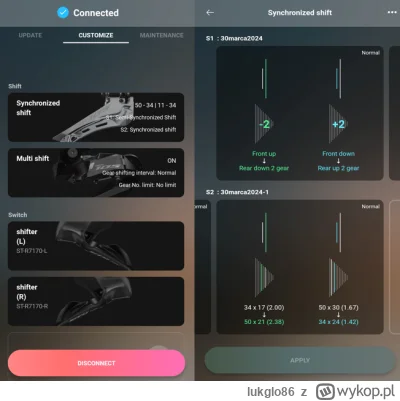 lukglo86 - @nukacolaquantum: @4x80 mam tak ustawione E-Tube, na przerzutce dioda nieb...