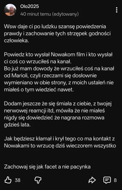 Pierre_Dolony - #kononowicz #wsw

Ultimatum dla pegierusa od przepotężnego Olgierdano...
