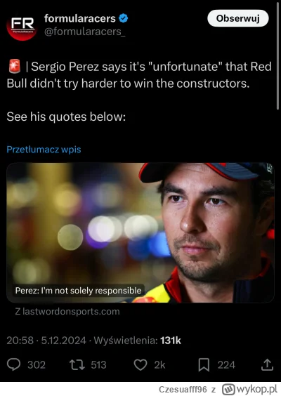 Czesuafff96 - On jest bezczelny XDD

#f1